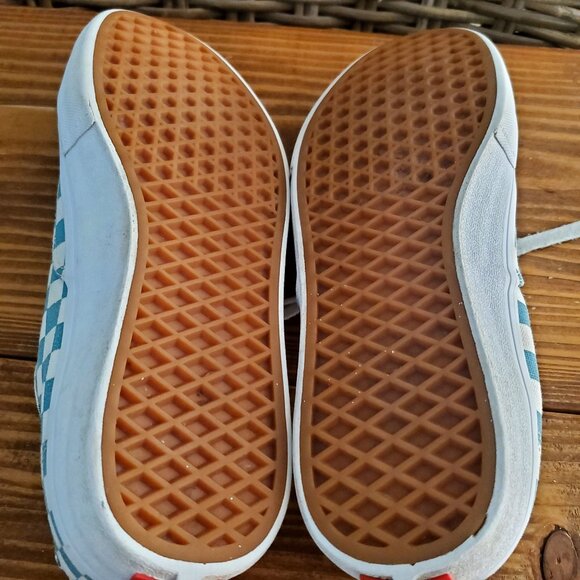 Vans Blue & White Checkerboard Canvas Lace-Up Sneakers Skateboard Mens Size 9.5 - Picture 13 of 15